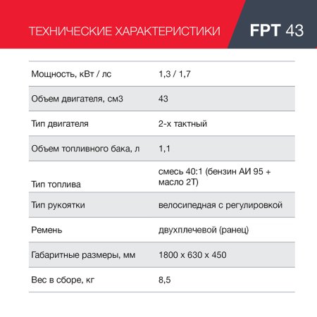 Бензиновый триммер FUBAG FPT 43 в Владивостоке фото