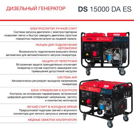 Дизельный генератор (трехфазный) FUBAG DS 15000 DA ES с электростартером и коннектором автоматики  Дизельный генератор (трехфазный) FUBAG DS 15000 DA ES с электростартером и коннектором автоматики в Владивостоке фото