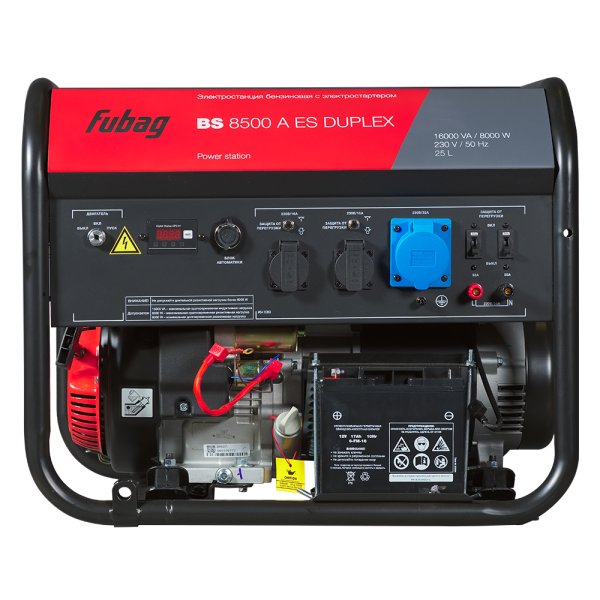 Бензиновый генератор FUBAG BS 8500 A ES DUPLEX + Комплект колес и ручек + Масло универсальное Fubag Extra (SAE 10W40) в ПОДАРОК! в Владивостоке фото