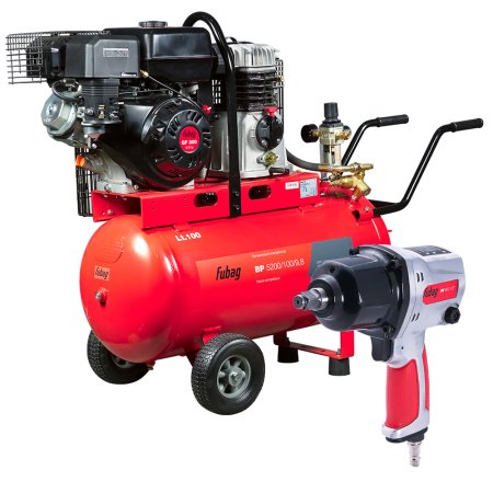 Бензиновый ременной одноступенчатый компрессор FUBAG BP 5200/100 + Пневмогайковёрт IW900 1/2 дюйма в ПОДАРОК Бензиновый ременной одноступенчатый компрессор FUBAG BP 5200/100 + Пневмогайковёрт IW900 1/2 дюйма в ПОДАРОК