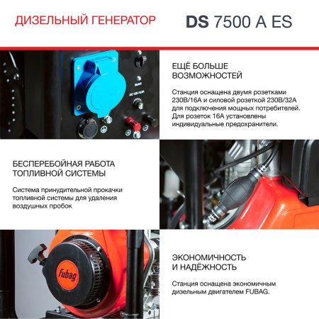 Дизельный генератор FUBAG DS 7500 A ES с электростартером и коннектором автоматики Дизельный генератор FUBAG DS 7500 A ES с электростартером и коннектором автоматики в Владивостоке фото