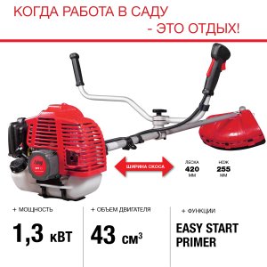 FUBAG Бензиновый триммер FPT 43 + Триммерная леска  сечение витой квадрат L 130 м * 2.4 мм в ПОДАРОК в Владивостоке фото