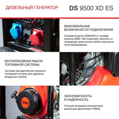 Дизельный генератор (одно- и трехфазный) FUBAG DS 9500 XD ES с электростартером в Владивостоке фото